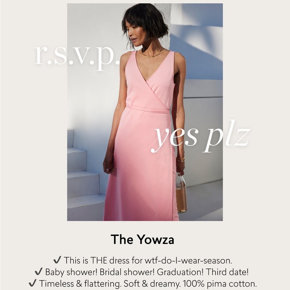 AYR The Yowza Dress XS Agua Fresca Pink Wrap Dress 100% Pima Cotton NWT